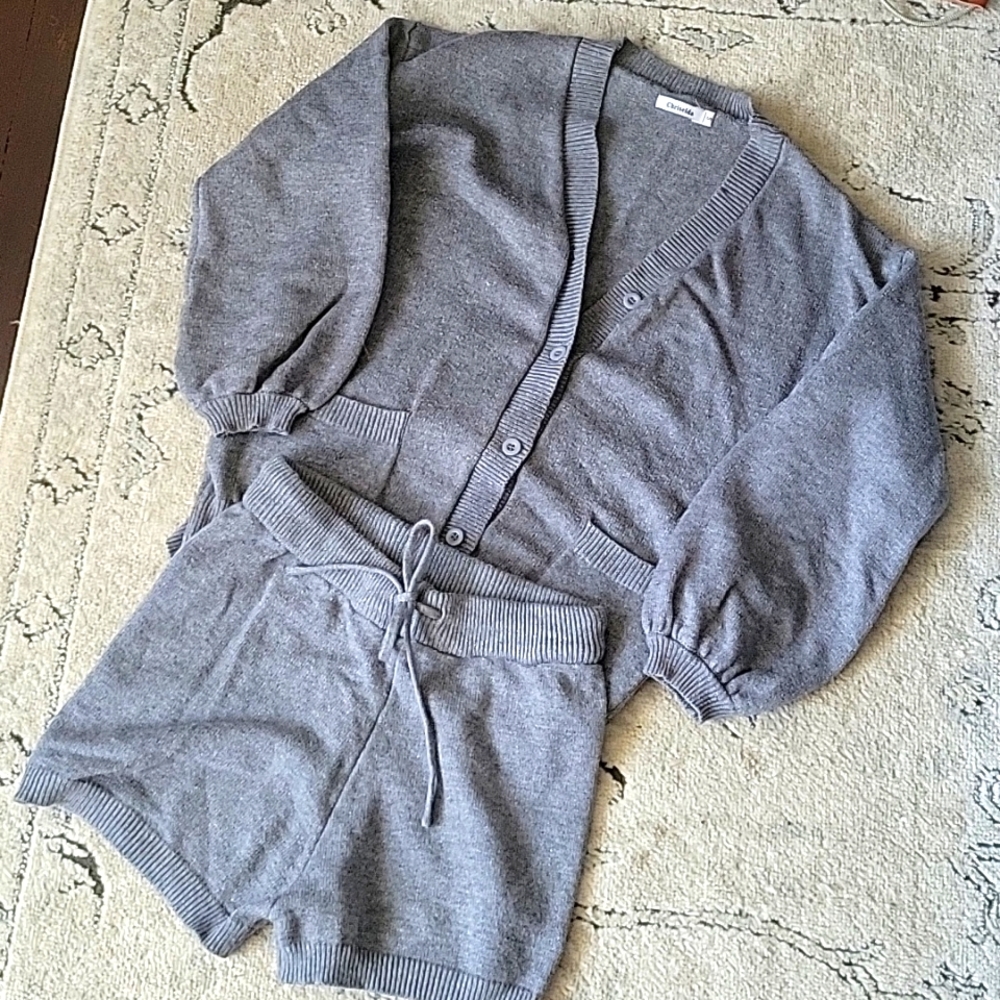Cardigan and Shorts Set